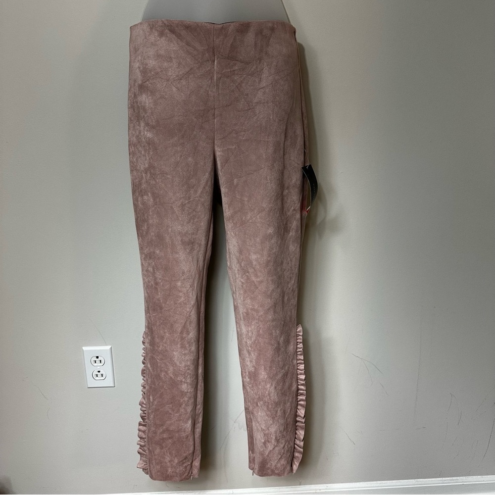 NWT Zara Dusty Rose Frill Pants in Size Medium